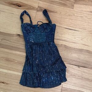 Sabina Musayev KAYA Glittering Blue Dress